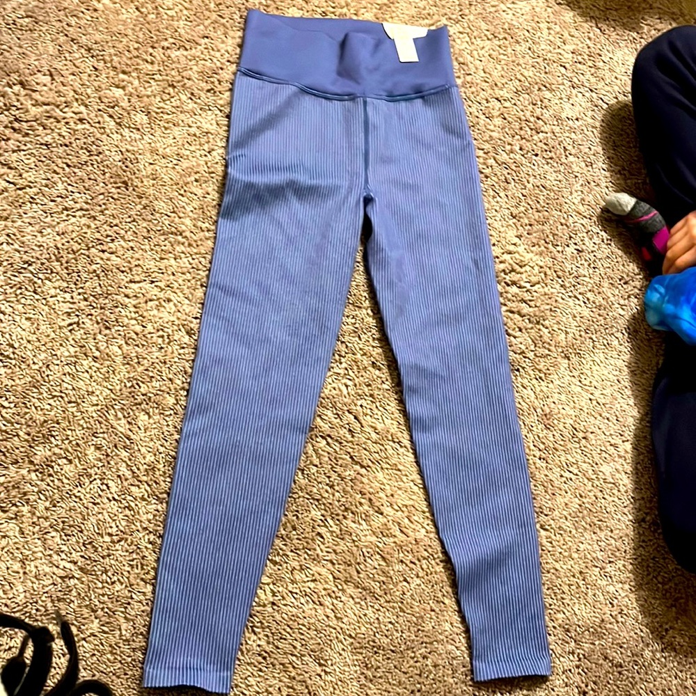 American eagle offline blue 7/8 ribbed leggings
